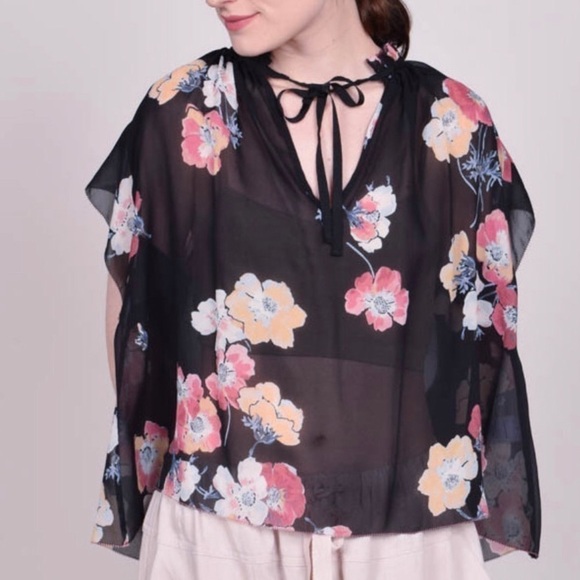 Ulla Johnson Tops - Ulla Johnson Saadi Floral print silk georgette blouse size 2
